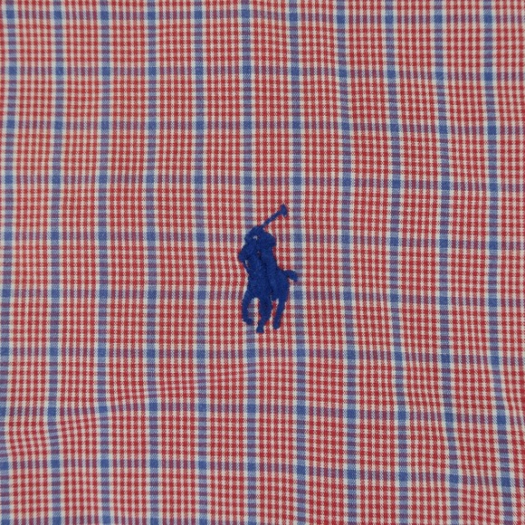 Ralph Lauren Blake Short Sleeve Button Up Shirt Mens 2XL XXL‎ Red Blue Cotton - Picture 5 of 10